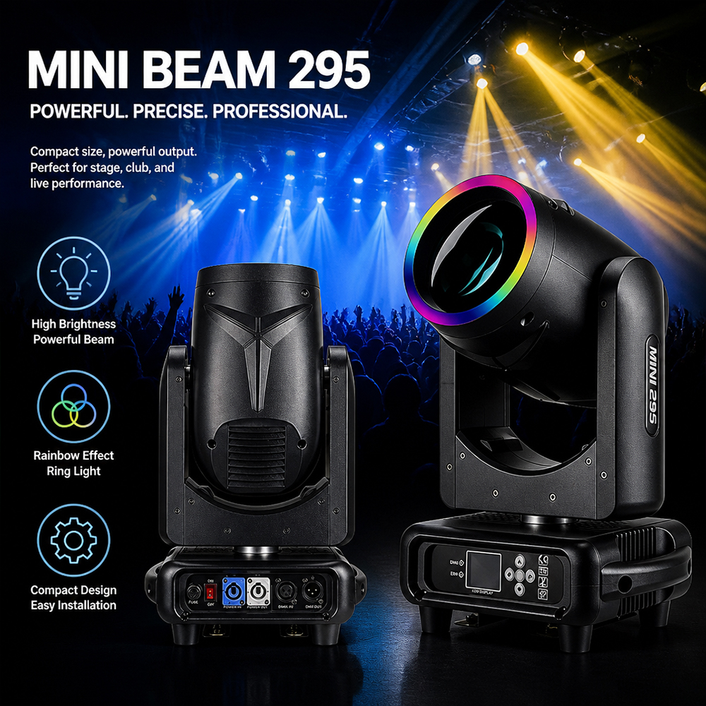 HAT Mini 295 HID Beam Moving Ring Projection Lights for Night Club Wedding DJ DMX512 Control Mode 14R