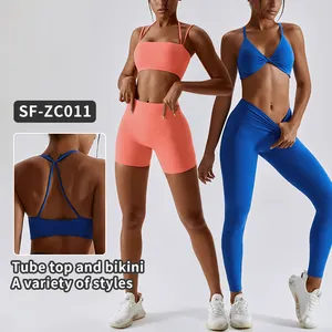 Custom Athletic Activewear Sports Clothes Seamless Workout Clothing Women Sportswear Suit Wear Gym Fitness Set Yoga Sets