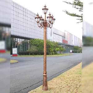 전문 공급 알루미늄 외부 정원 램프 포스트 야외 태양 극 조명 야외 장식 골동품 주철 가로등 - Product Image 6