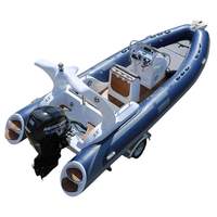 CE 5.8m fibre de verre PVC coque RIB bateau gonflable fond en V profond haute vitesse écologique Sport Yacht moteur hors-bord Combo Type d'ensemble