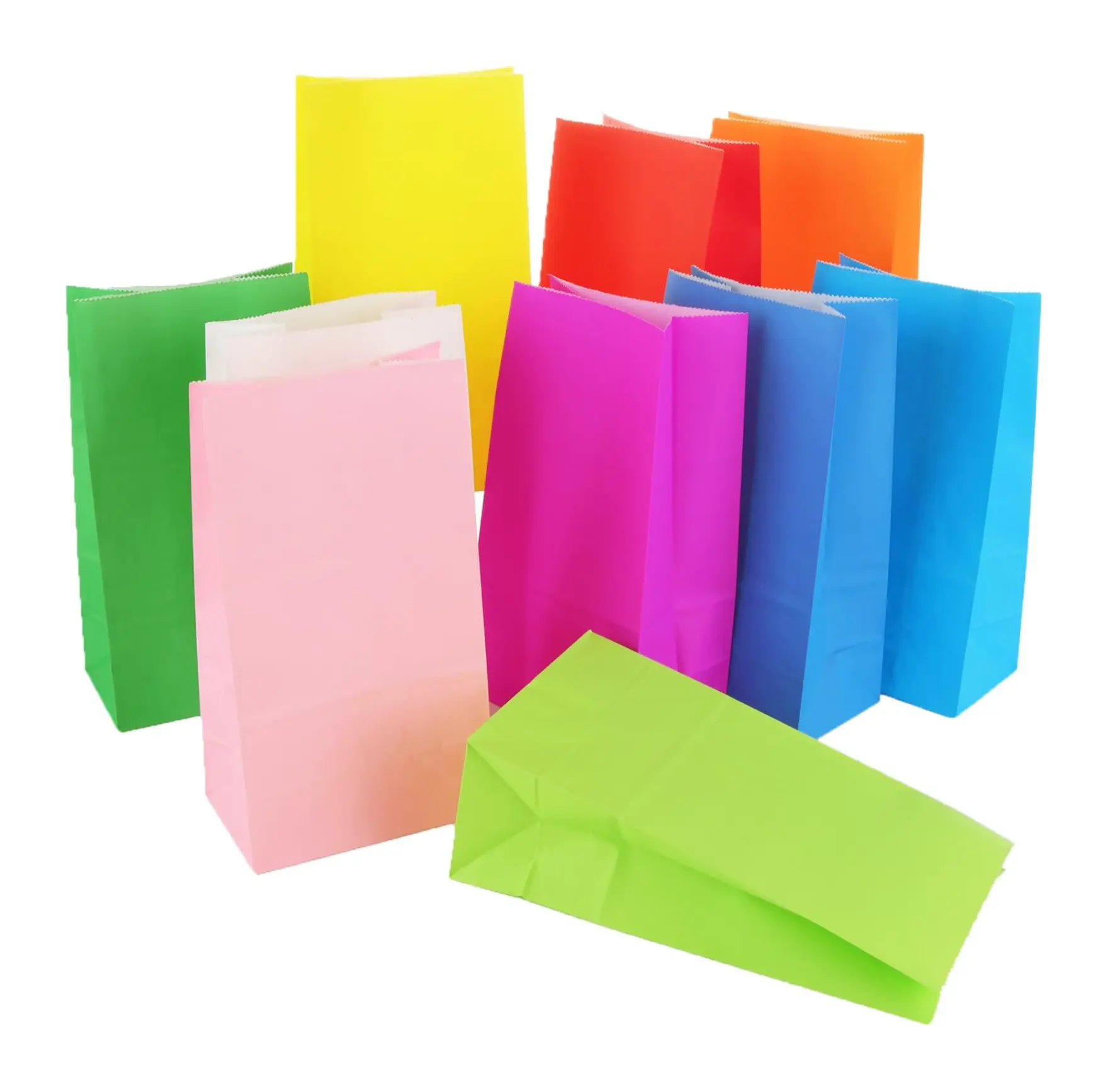 ホリデーパーティーに適したカラークラフト紙袋、パンとデザートのパッケージ、カスタマイズ可能なギフトバッグ