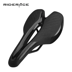 RIDERACE 로드 바이크 안장 (경고 미등 USB 충전 MTB PU 통기성 시트 마운틴 사이클링 레이싱 소프트 시트 쿠션