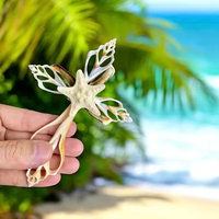 Ornements en coquillages faits à la main - Charmes en coquillages marins en forme d'étoile de mer avec une étoile à cinq branches, cadeaux religieux pour les fêtes
