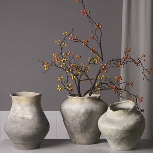 Lọ hoa gốm sứ thủ công vintage, trang trí nhà cửa theo phong cách nông trại, chất liệu đất nung, dùng để cắm hoa - Product Image 1