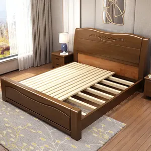 Set Furniture Rumah Mewah, Tempat Tidur Ratu Kayu Dewasa Penyimpanan 2021 Cm Kayu Solid Ukuran King Klasik Kamar Tidur Master Mewah Royal 180