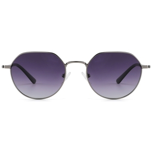 Gafas de Sol Unisex Ovaladas con Marco Metálico, Lentes Degradados en Morado, 100% Protección UV, Estilo Retro para Adultos - Product Image 1