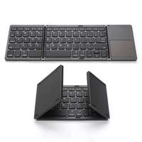 Keyboard Lipat Mini B033 OEM Azerty, Keyboard Lipat Mini Universal Portabel, Keyboard Bluetooth Lipat dengan Mouse