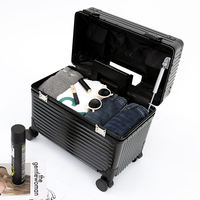 Nouvelle valise de luxe à roulettes, mallette de pilote d'affaires avec roulettes pivotantes, valise de voyage à cadre en aluminium avec serrure