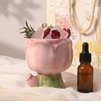 Fleurs de tulipes séchées, pierre diffuseur de cristal rose, ensemble cadeau d'aromathérapie sans bougie, huile essentielle parfumée, décoration de chambre