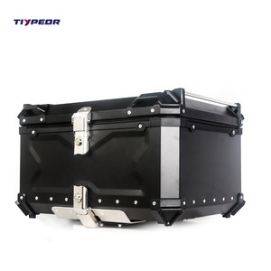 TIYPEOR <span class=keywords><strong>80L</strong></span> Boîte de rangement pour bagages de moto en alliage noir gaufré, montage sur le dessus, modifiée, étanche à l'humidité, spécifique aux voyages, rapide - Product Image 5