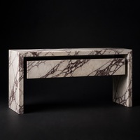 Table console en marbre Calacatta Viola avec tiroir flottant