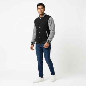 Chaqueta Varsity de Invierno para Hombre FINER THREADS, Directo de Fábrica, Alta Moda, Casual, para Exteriores, Resistente al Viento, Transpirable, con Cuello Alto y Logotipo Frontal - Product Image 1