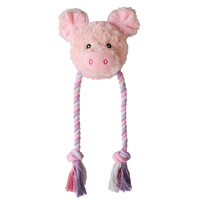 D KING Interactive Bite Plush Rope Jouets à mâcher pour animaux de compagnie Tug a War Squeak Alpaca Dog Toy
