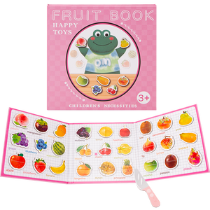 Juguete Educativo Preescolar, Rompecabezas de Frutas, Juego de Viaje, Libro de Rompecabezas Magnéticos con Dibujos Animados para Niños - Product Image 3