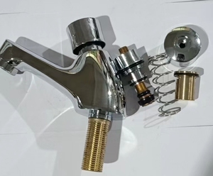 Nhà vệ sinh công cộng Brass treo tường nước lạnh push button thời gian chậm trễ tự đóng cửa lưu vực vòi nước vòi nước phòng tắm tiết kiệm nước vòi nước - Product Image 6