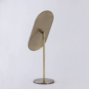 Miroir de maquillage vertical compact moderne et simple, à tête unique, <span class=keywords><strong>en</strong></span> <span class=keywords><strong>verre</strong></span>, laiton, acier inoxydable, finition bronze, réglable <span class=keywords><strong>en</strong></span> hauteur, pour la maison - Product Image 2