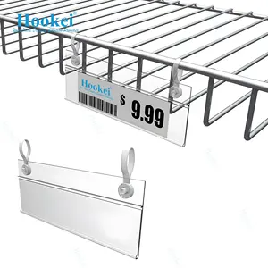 Clear Plastic Label Holder Clip on Labels for Wire Shelving Wood Glass Shelves Sign Price Tags