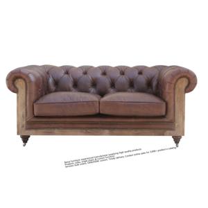 देहाती चमड़े के चेस्टरफील्ड अमेरिकी विंटेज प्राकृतिक काउच लिविंग रूम लकड़ी की प्राचीन शैली के लिए - Product Image 4
