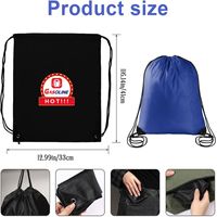 Aangepaste Waterdichte Draagbare Duurzame Polyester Tas Met Trekkoord Herbruikbare Boodschappen Picknick Handtas Met Breder Handvat
