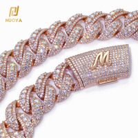 Цепочка NUOYA 22 мм, массивная, в стиле Miami Cuban Link, с микроинкрустацией из фианитов 5А, позолоченная латунь, хип-хоп украшение для мужчин и женщин
