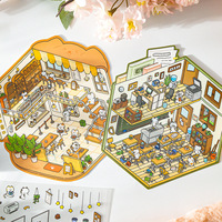JHM Fournisseur transfrontalier exclusif, superbes autocollants de journalisation 3D pour résidence, paysage, bricolage, étiquettes de scène de maison en trois dimensions