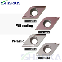 SHARKA DCGT0702 DCGT11T3 DCGT11T301 DCGT11T302 DCGT11T304 DCGT DCGT07 DCGT11 R-U EL-U R-F L-F Ujung karbida keramik untuk pengerjaan bubut