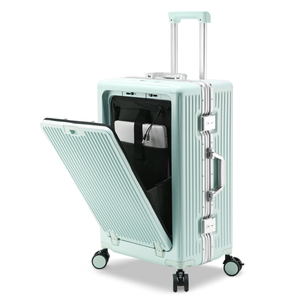 Valise en aluminium de luxe personnalisable à 4 roues avec verrou TSA Spinner PC avec ouverture à l'avant Valise Maletas solide USB durable Vente en gros - Product Image 2