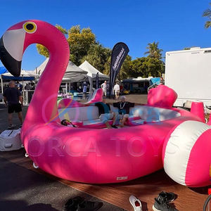 Meilleur prix pour l'île gonflable Flamingo, bateau flottant remorquable, location d'île, Flamingo gonflable, installations de divertissement - Product Image 1