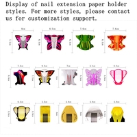 Plateau en papier pour nail art, couleur or, forme papillon carrée, 500 pièces, pour ongles allongés, auxiliaire de photothérapie, pour ongles en gel