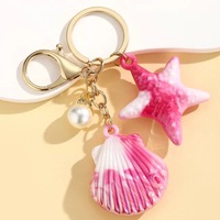 Gantungan Kunci Huruf Resin Kristal Kupu-kupu Pink untuk Wanita dan Remaja Putri, Liontin Inisial Payet Lucu, Aksesoris Tas, Gantungan Kunci