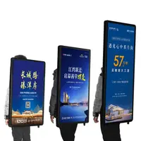 Ransel Berjalan LED Wajah Ganda Model Baru Papan Reklame dengan Baterai untuk Iklan Luar Ruangan