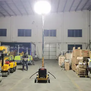 5M diesel generator 4x1000W lampu mobile menara teleskopik tiang portabel pencahayaan luar ruangan menara