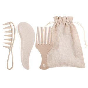 Ensemble de 3 brosses démêlantes et peignes coiffants en plastique <span class=keywords><strong>pour</strong></span> <span class=keywords><strong>cheveux</strong></span> <span class=keywords><strong>afro</strong></span>, usage professionnel en salon, OEM - Product Image 4