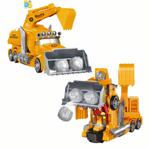 Camión de Ingeniería Transformable para Niños, Juguetes de Vehículos, Excavadora, Bulldozer, 2 en 1, Auto Eléctrico - Product Image 1