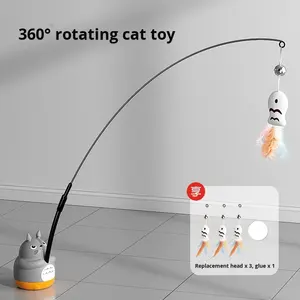 Tongkat Mainan Kucing Zehuai, Tongkat Panjang dengan Bulu, Tidak Tahan Air, Tahan Lama, untuk Mengunyah, Hiburan Mandiri, Menghilangkan Kebosanan pada Hewan Peliharaan - Product Image 5