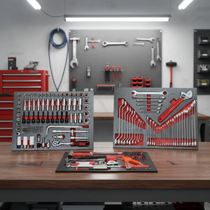 Ensemble d'outils à main en acier au carbone robuste de 369 pièces avec organiseur EVA, kit de douilles à cliquet 72T pour la réparation automobile - Product Image 1