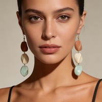 Pendientes de Plástico Geométricos Trenzados Coloridos de Alta Gama Zooying Fashion para Uso Diario
