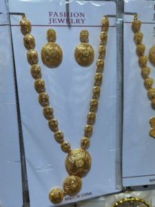 24k altın suudi arapça takı seti hint altın kolye küpe seti indirim afrika takı - Product Image 2