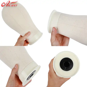 Kepala Manekin Kanvas 21-24 inci untuk Pembuatan Wig, Penataan Rambut, dengan Lubang Pemasangan Ukuran Standar dan Peniti T Gratis - Product Image 4