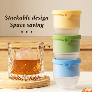 Moule à glaçons sphériques en silicone grande taille pour whisky et cocktails – Bac à glaçons domestique - Product Image 1