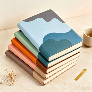 Taccuino Personalizzabile con Logo <span class=keywords><strong>a</strong></span> <span class=keywords><strong>Blocchi</strong></span> di Colore, Copertina Rigida in PU Goffrato, Quaderno per Scrittura Professionale Personalizzato - Product Image 1