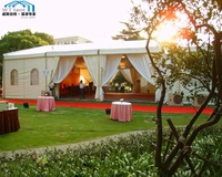 12x20m 12x25m tentes de luxe pour réfugiés cassette plancher hall remorque tente pour cérémonie luxe glamping tente de mariage blanche
