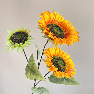 Girasoles Artificiales de 66 cm, Flor de Seda de Alta Simulación, Accesorios de Decoración para Bodas y Hogar - Product Image 2