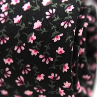 Cravate en coton de bonne qualité pour hommes, cravate de mariage pour garçons d'honneur, cravate fine imprimée de fleurs noires et roses pour hommes