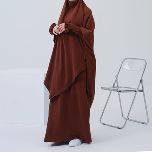 2023 Mới Nhất Loriya Thời Trang Khiêm Tẫn Abaya Thiết Lập Phụ Nữ Hồi Giáo Cầu Nguyện Jilbab Khimar Niqab Thiết Lập Với 2 Lớp Hijab Abaya Hồi Giáo Ăn Mặc - Product Image 5