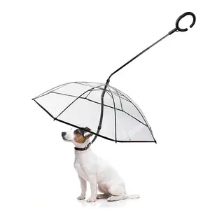 Pet Paraplu Met Verstelbare Leash Voor Regen/Sneeuw Dag Doggy Transparante Paraplu C-Vorm Hoek Verstelbare Handgreep Voor honden