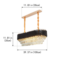 Lustre suspendu en cristal, aluminium et fer, style européen moderne et luxueux, pour salon, décoration intérieure, éclairage de restaurant