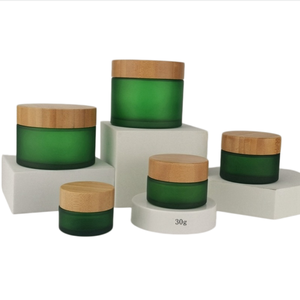 Lingka Amber Glass Cosmetic Jars with Bamboo Lid 30g/50g/100g Capacity Customizable Logo for Face Cream/Lotion - Product Image 6