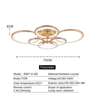 Lámpara de techo LED redonda estilo atenuación acrílico, Superfina, 75cm de diámetro, 150W, buena oferta - Product Image 5