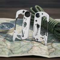 Couteau multifonctionnel de camping en acier inoxydable de qualité industrielle EDC, clip mousqueton, personnalisation OEM/ODM, facile à transporter